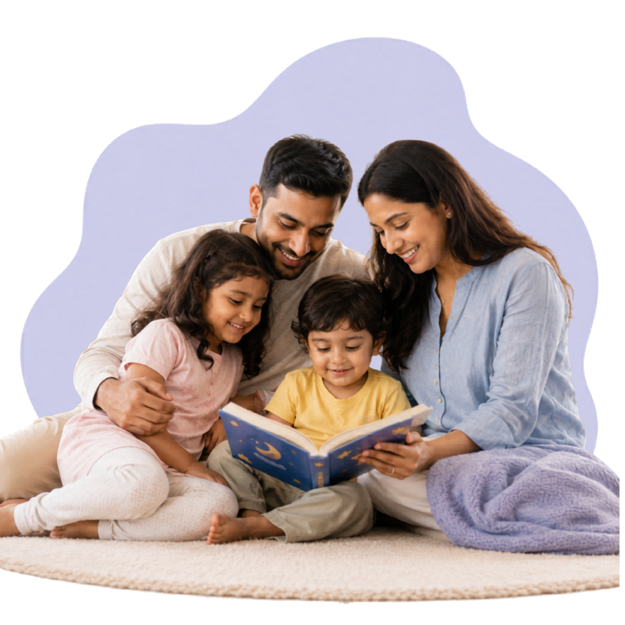 Family reading together